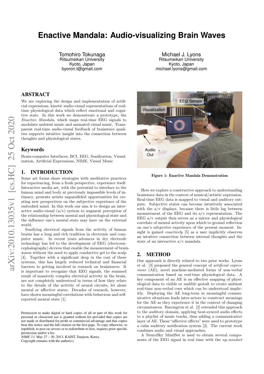 PDF) Enactive Mandala: Audio-visualizing Brain Waves