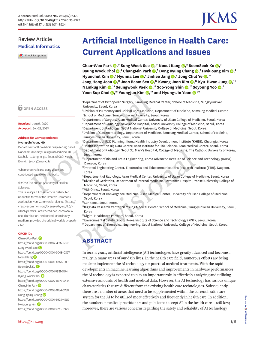 research paper on artificial intelligence in medicine