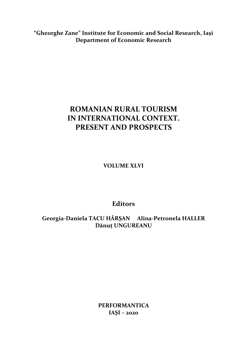 Pdf Romanian Rural Tourism In International Context Present And Prospects