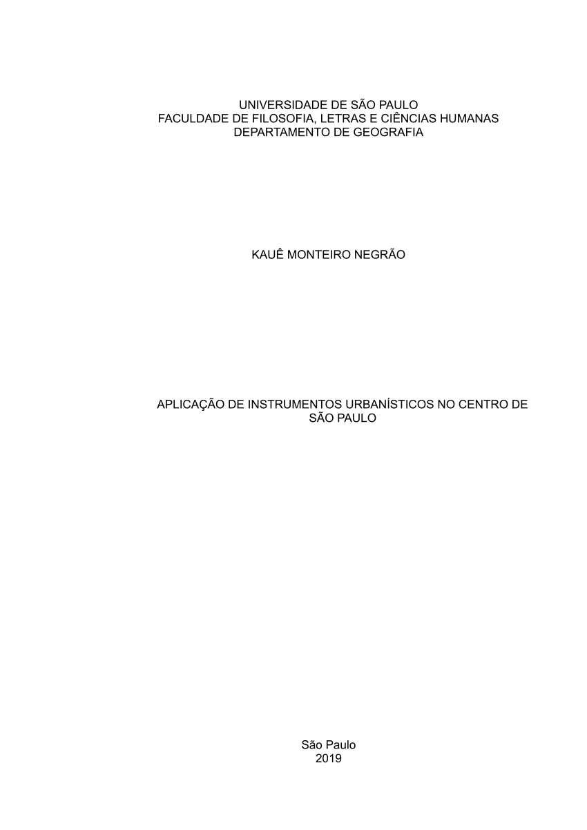 (PDF) Aplicação de instrumentos urbanísticos no centro de São Paulo