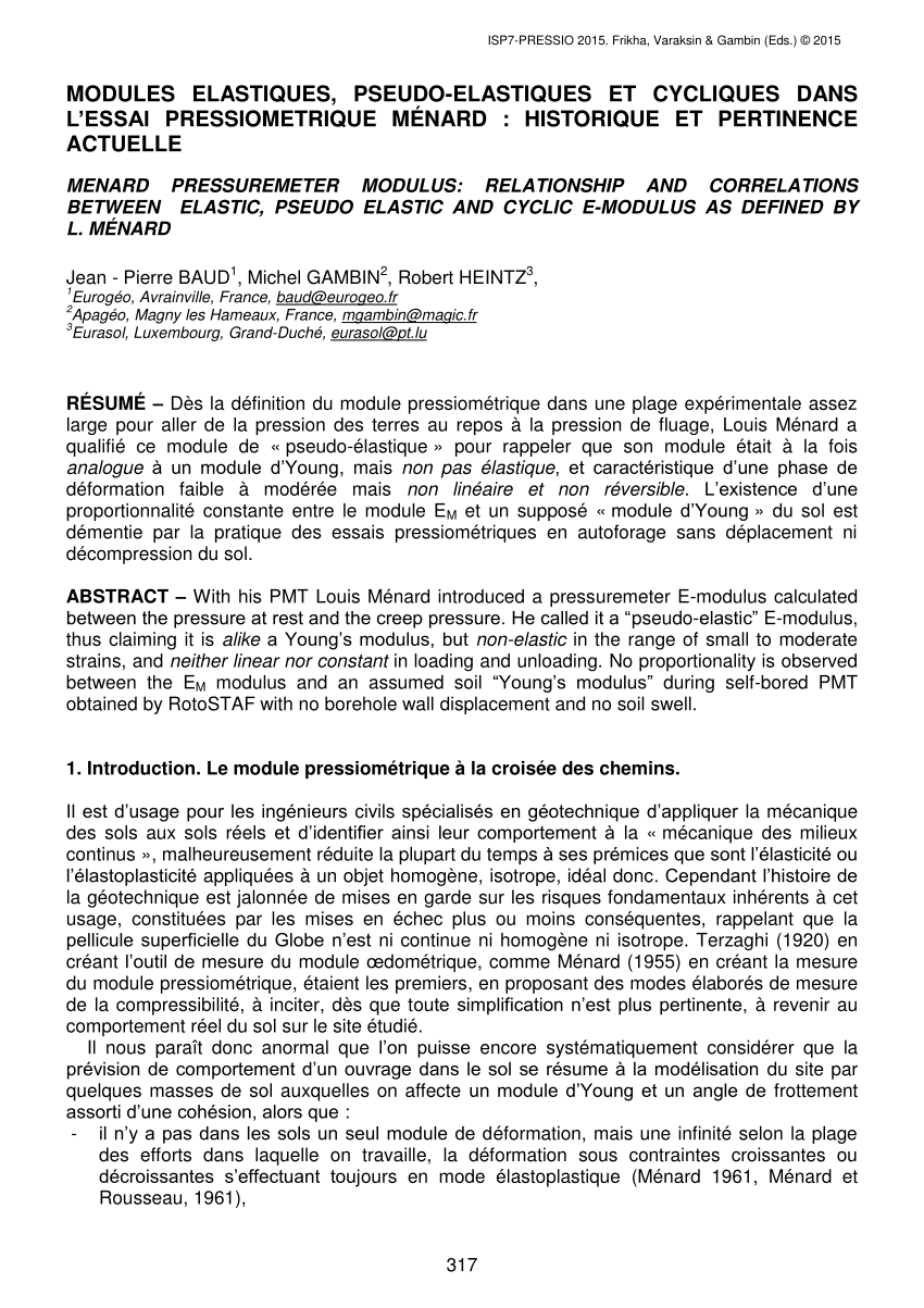 (PDF) MODULES ELASTIQUES, PSEUDO-ELASTIQUES ET CYCLIQUES DANS L'ESSAI