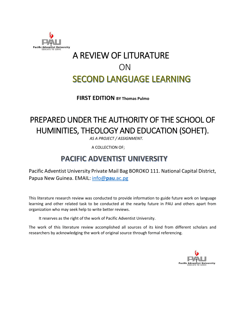 literature review on english language pdf