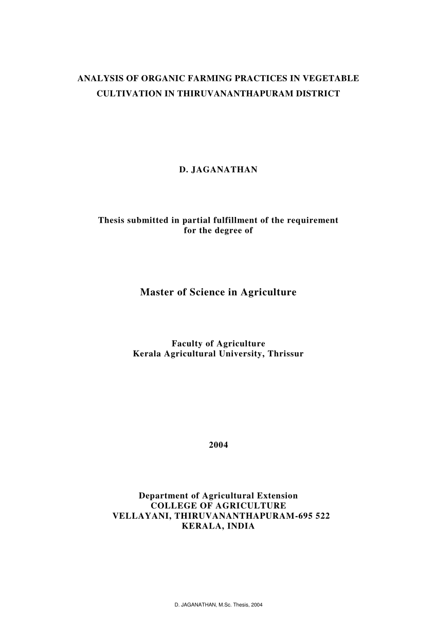 sample thesis title about agriculture