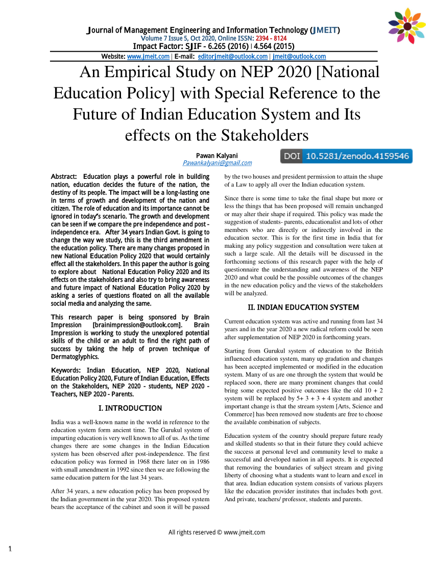 research article on nep 2020