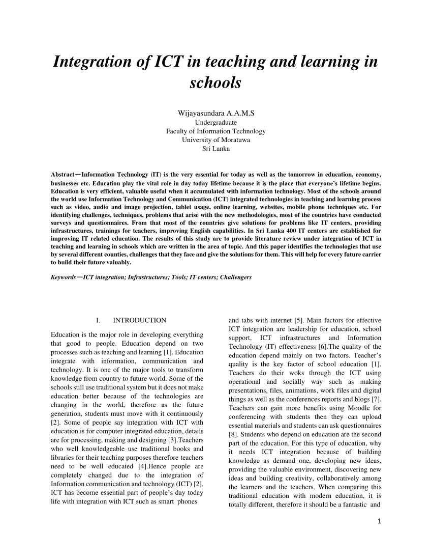 literature review on ict in teaching and learning