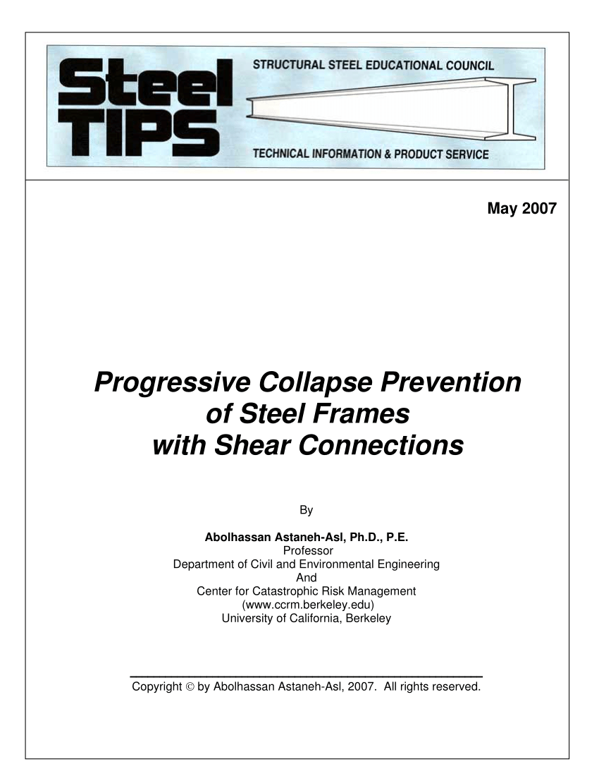 PDF) Progressive Collapse Prevention of Steel Frames with Shear ...