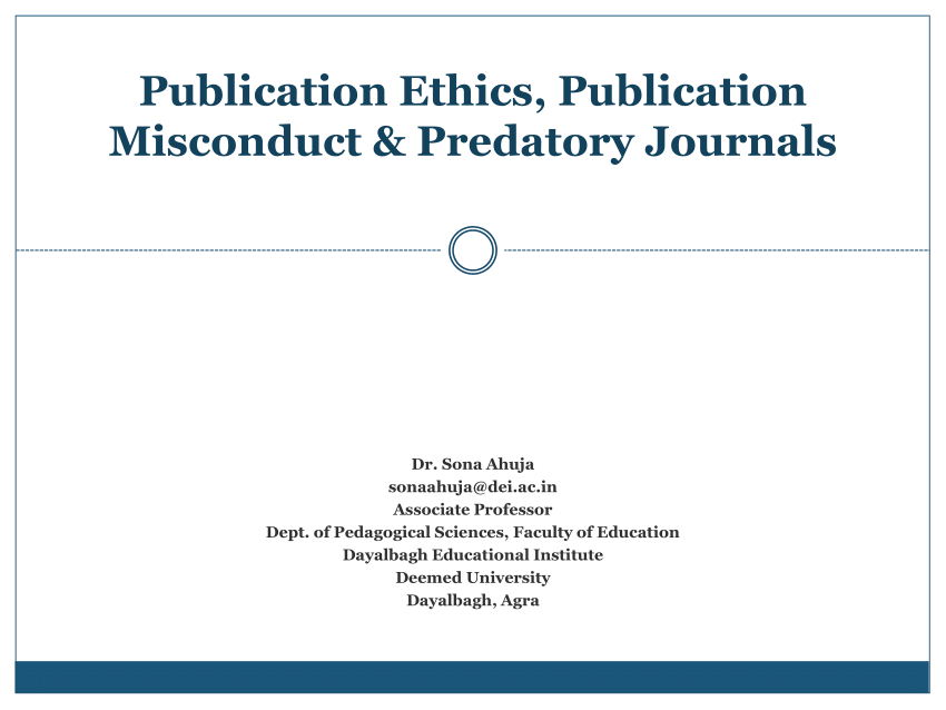 PDF) Predatory Journals: An Ethical Crisis in Publishing