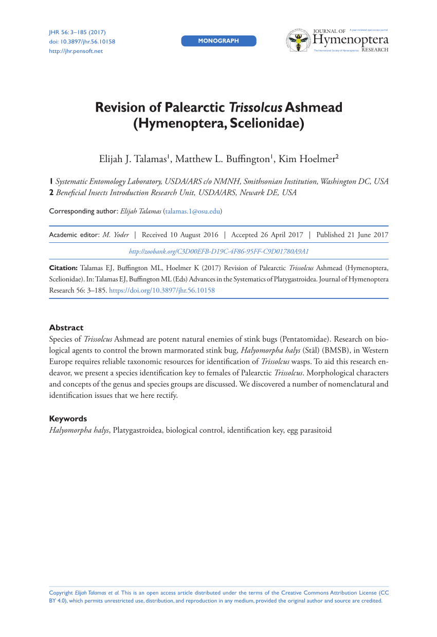 PDF) Revision of Palearctic Trissolcus Ashmead (Hymenoptera 