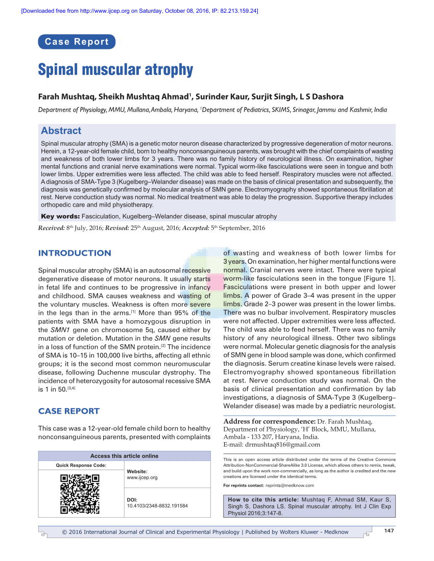 spinal muscular atrophy research paper