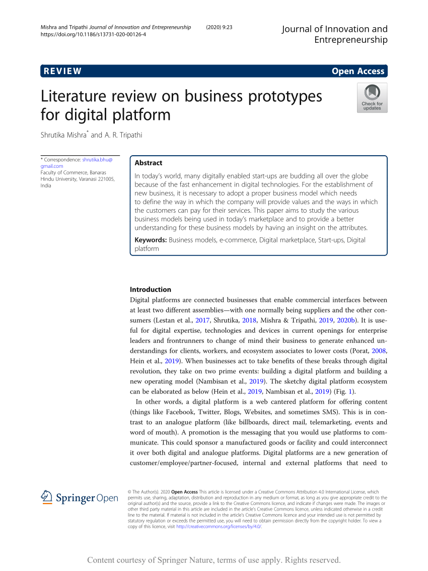 literature review on business environment