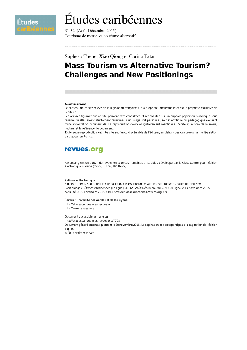 mass tourism questions