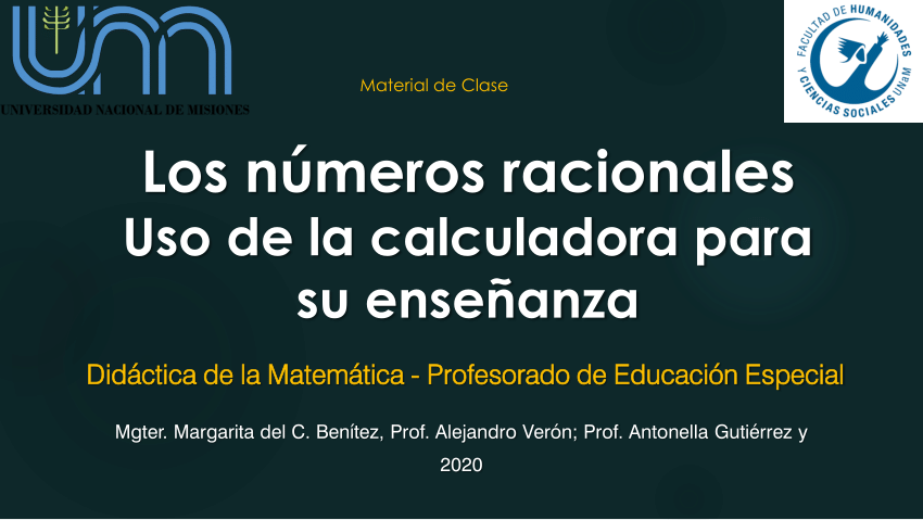 PDF) Los números racionales Uso de la calculadora para su enseñanza