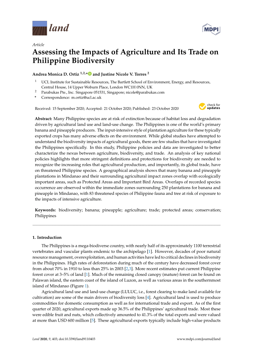 research paper about biodiversity in the philippines