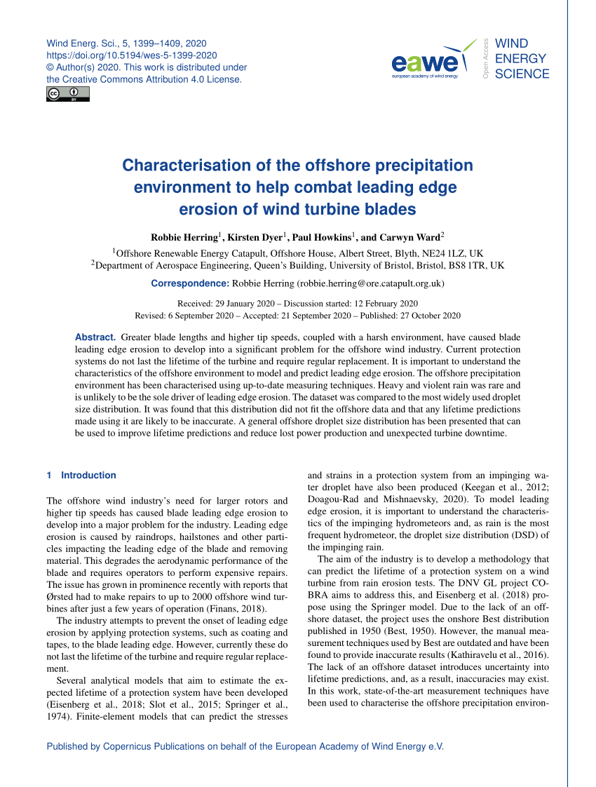PDF) Characterisation of the offshore precipitation environment to ...