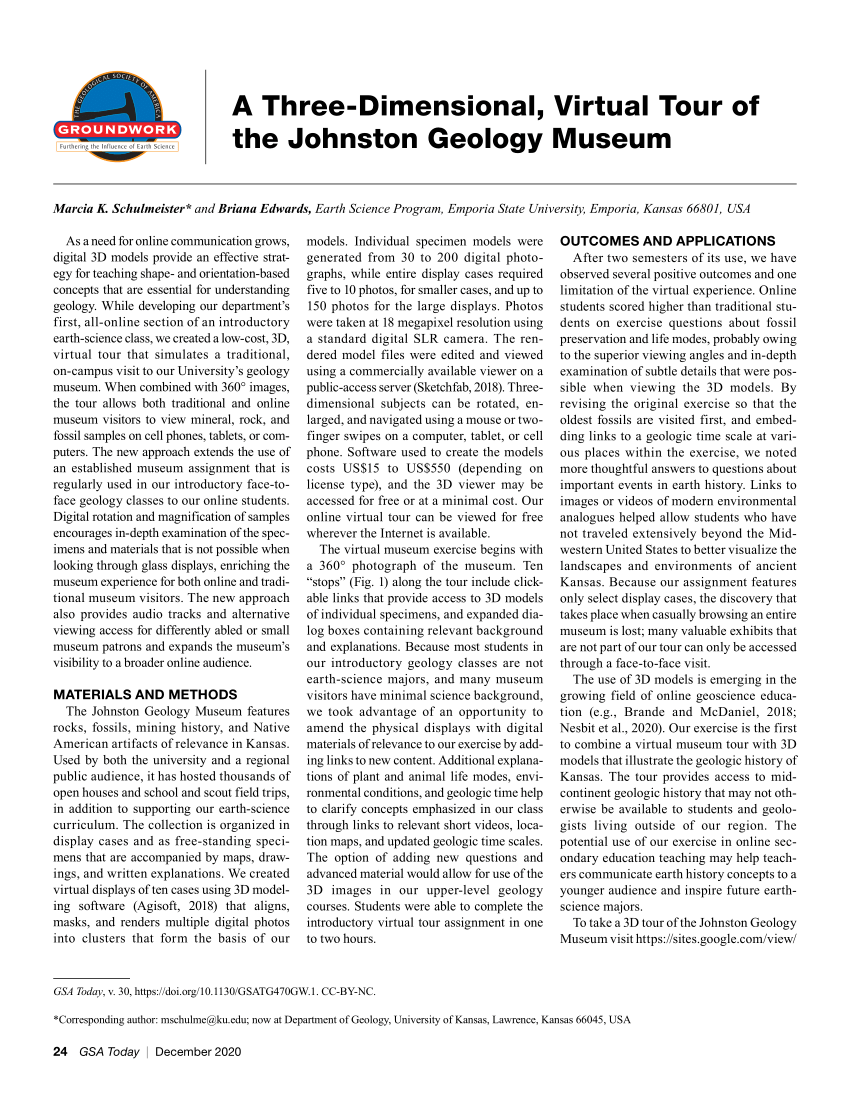 johnston geology museum virtual tour