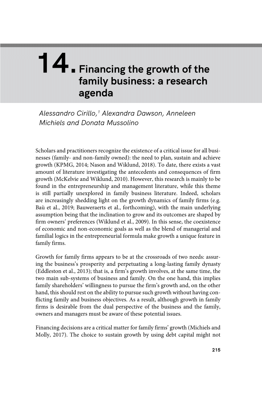 family business restructuring a review and research agenda