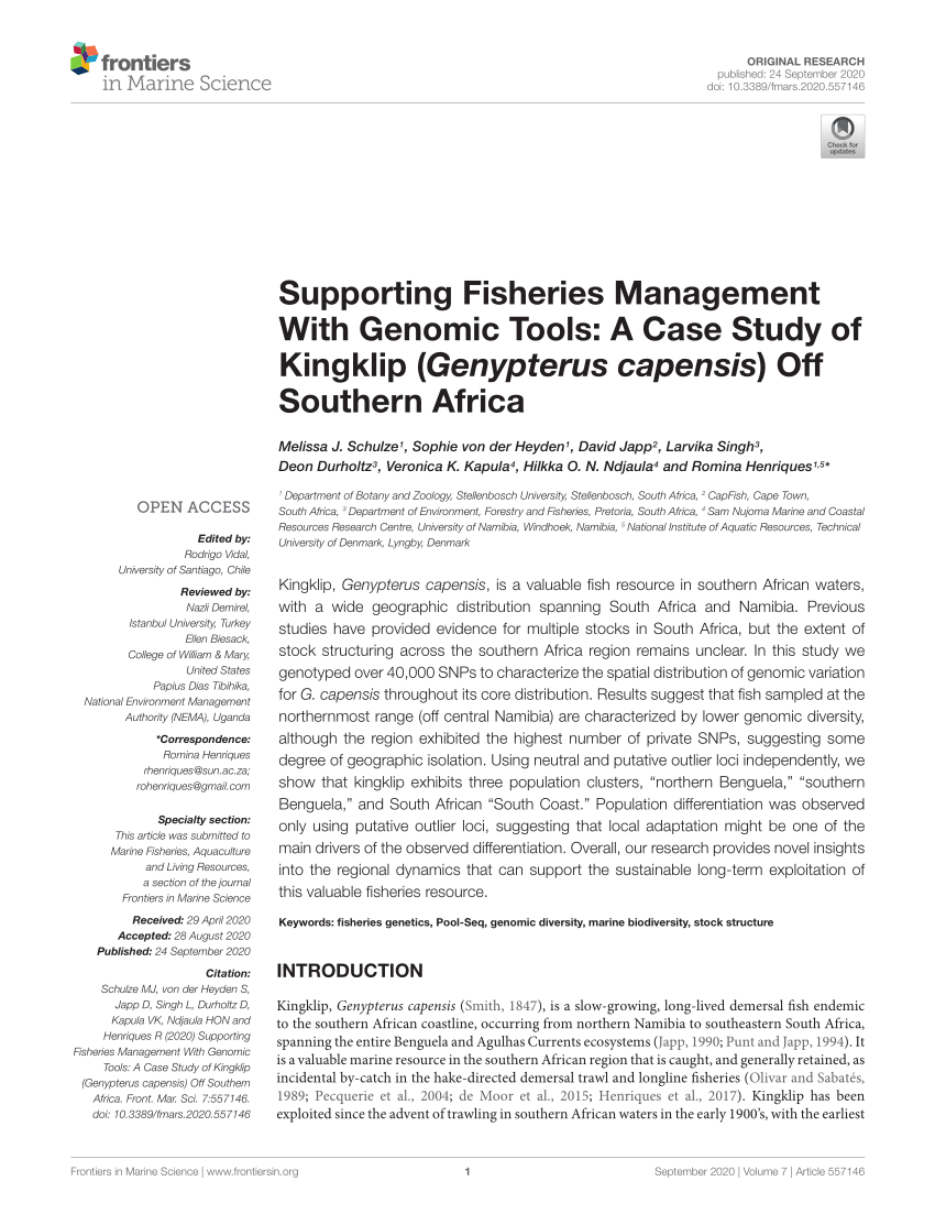 a case study of fisheries management