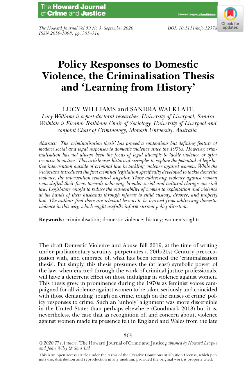 criminology dissertation ideas on domestic violence