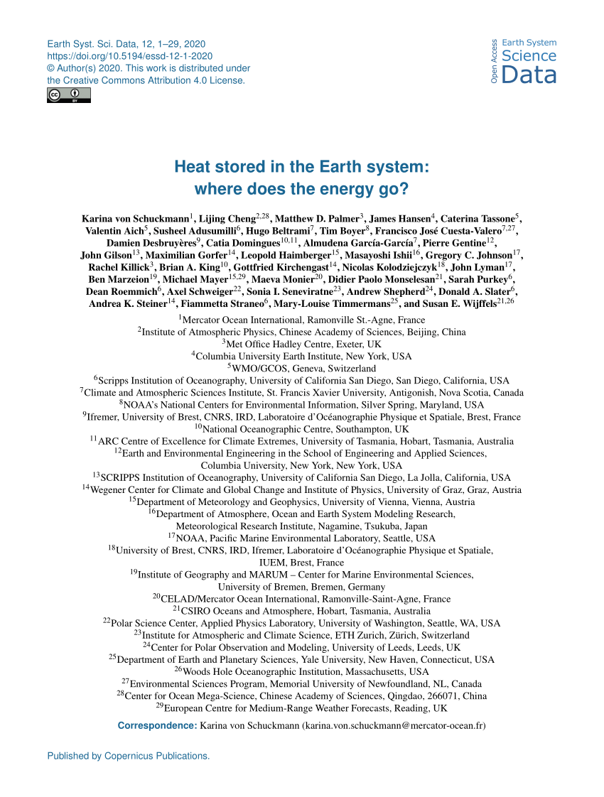 ESSD - Relations - Heat stored in the Earth system 1960–2020: where does  the energy go?