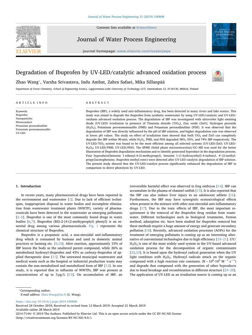 Recent advances in application of UV light-emitting diodes for degrading  organic pollutants in water through advanced oxidation processes: A review  - ScienceDirect