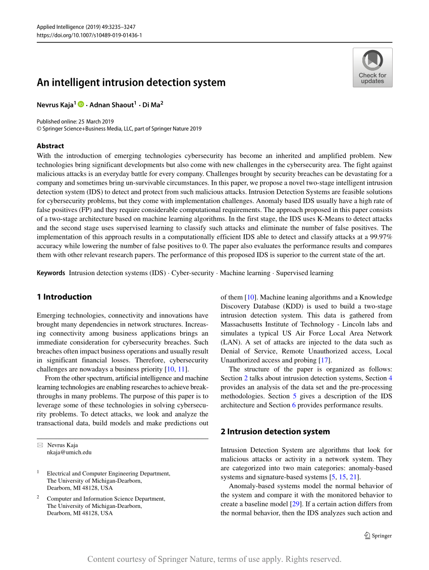 ieee research paper on intrusion detection systems