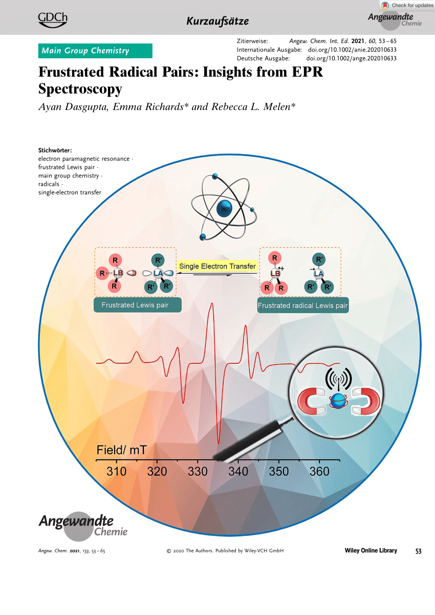 Frustrated Radical Pairs: Insights from EPR Spectroscopy - Dasgupta - 2021  - Angewandte Chemie International Edition - Wiley Online Library