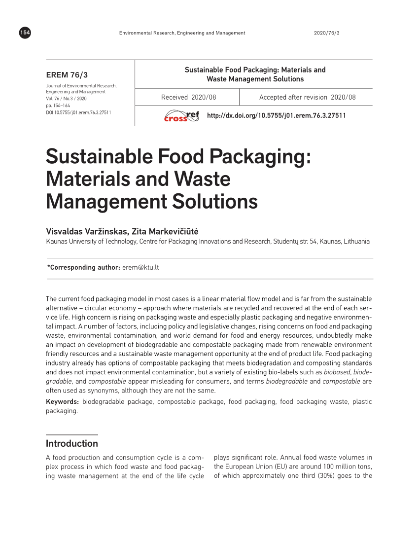 Food packaging Introduction