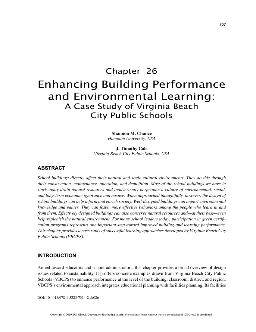 (PDF) Enhancing Building Performance and Environmental Learning A Case