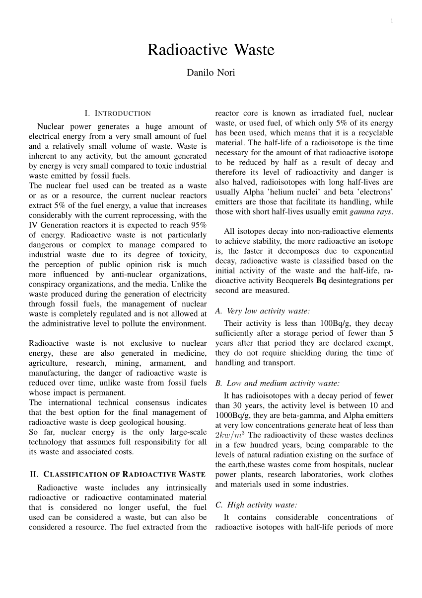 radioactive pollution case study pdf