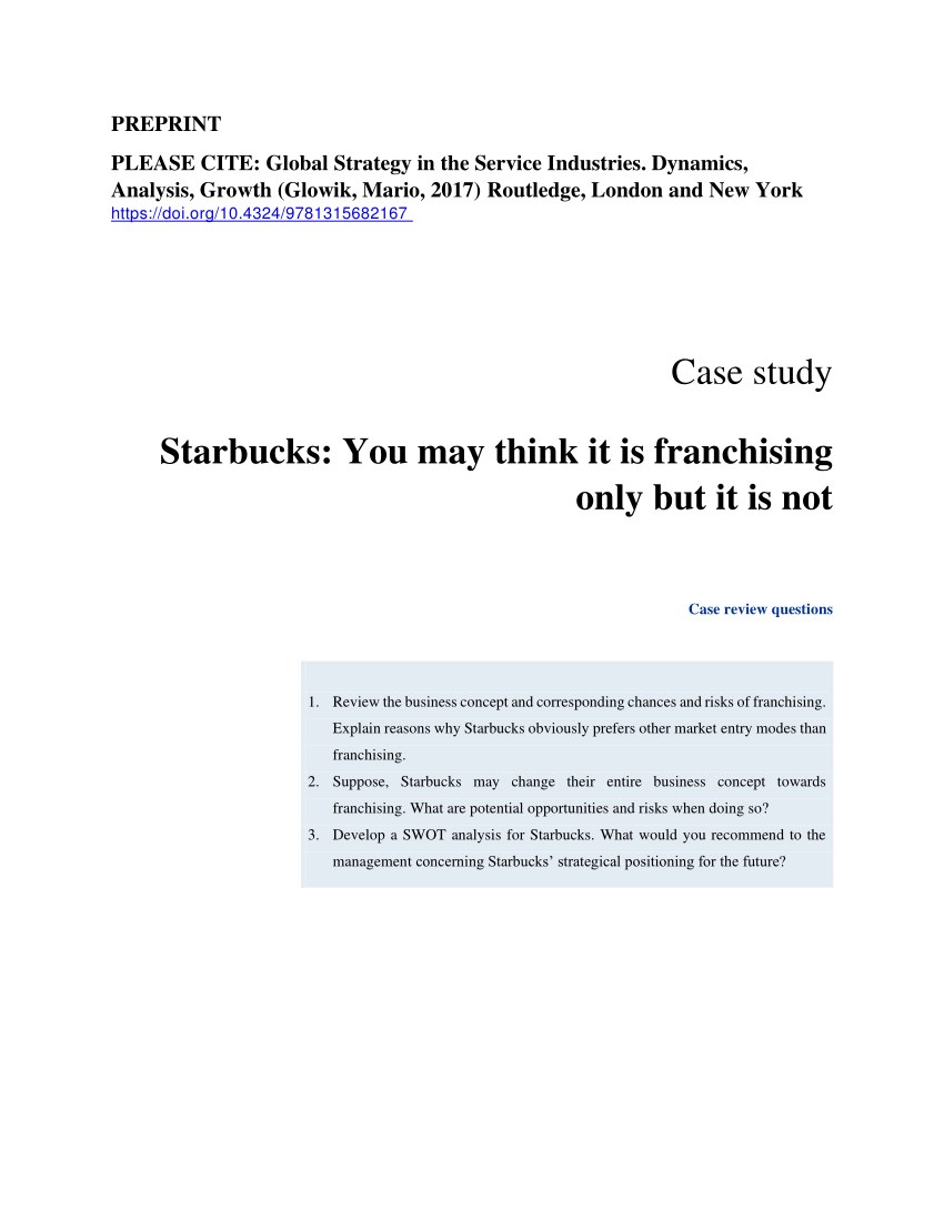 starbucks going global fast case study pdf