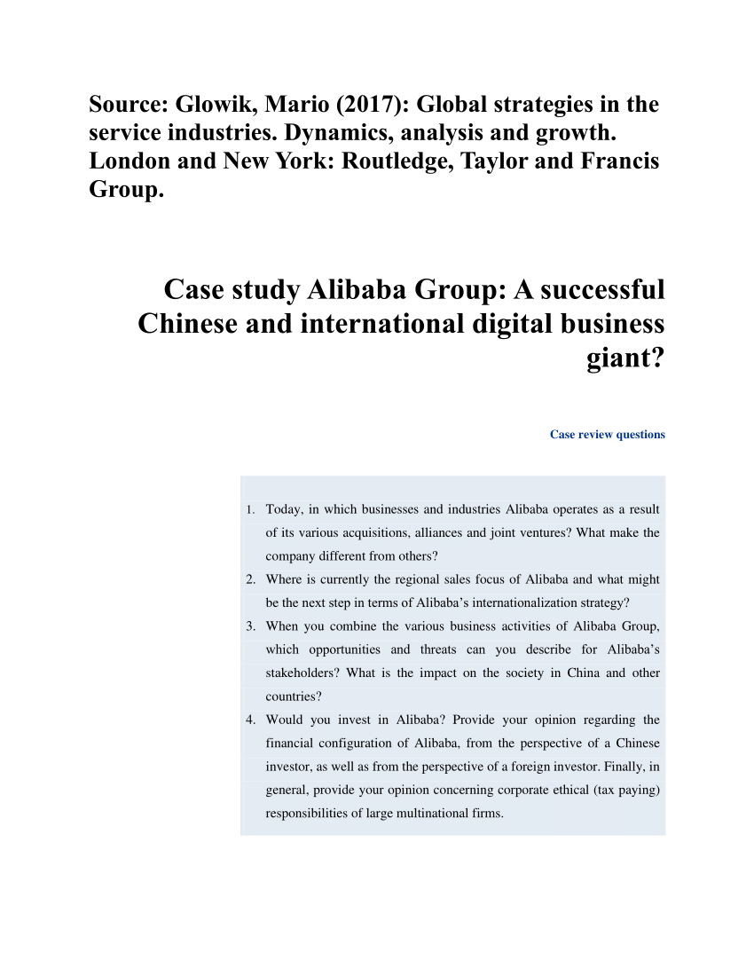 alibaba group case study solution