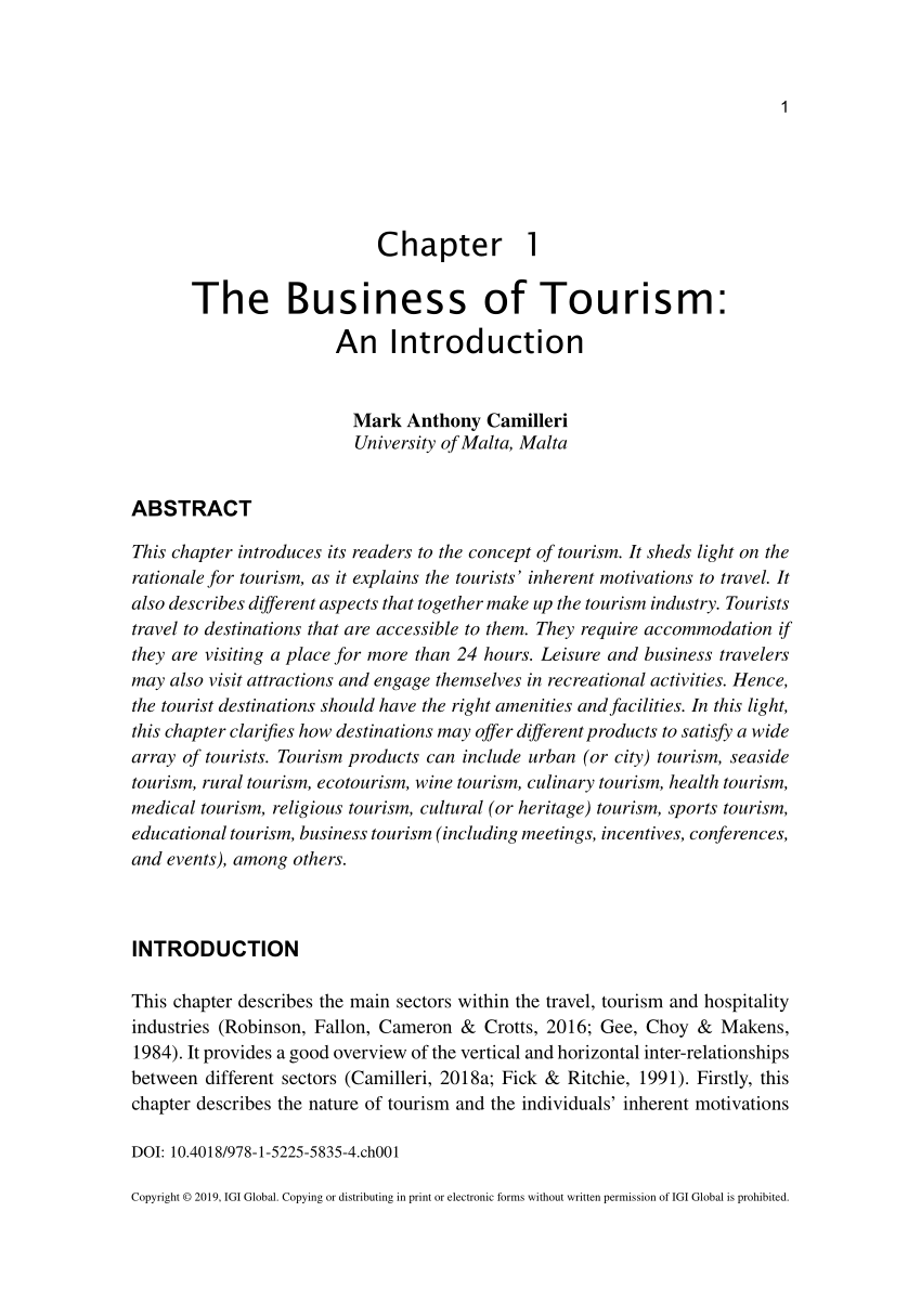 research title about tourism industry