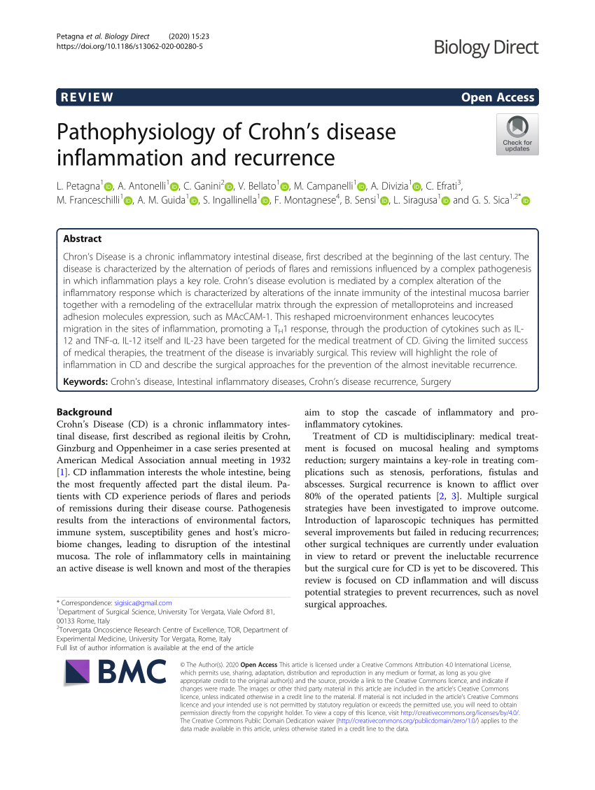 Pathophysiology of Crohn's disease inflammation and recurrence, Biology  Direct
