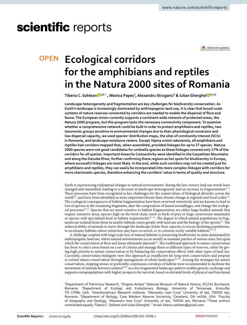 PDF) Ecological corridors for the amphibians and in the Natura 2000 sites of