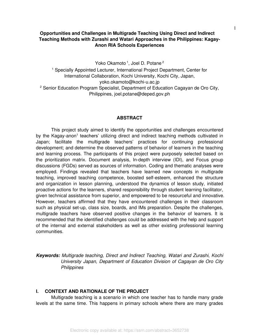 thesis about multigrade teaching in the philippines