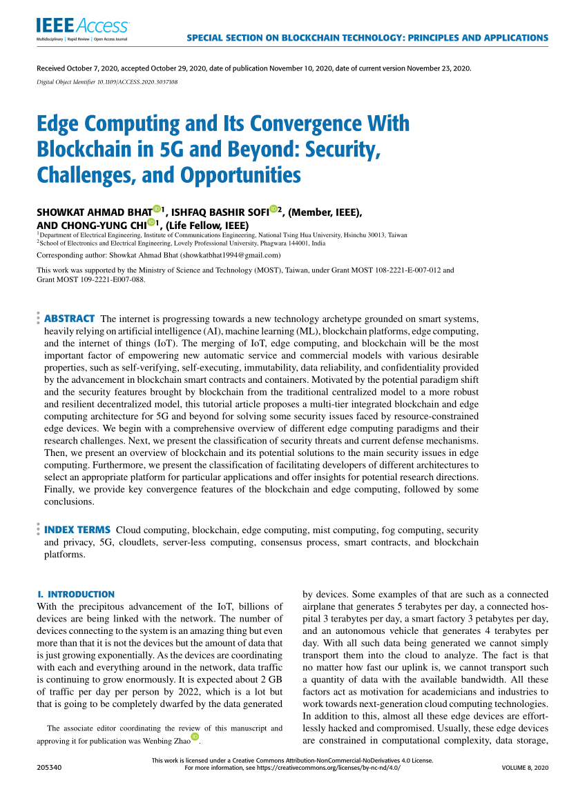 PDF) Edge Computing and Its Convergence With Blockchain in 5G and ...