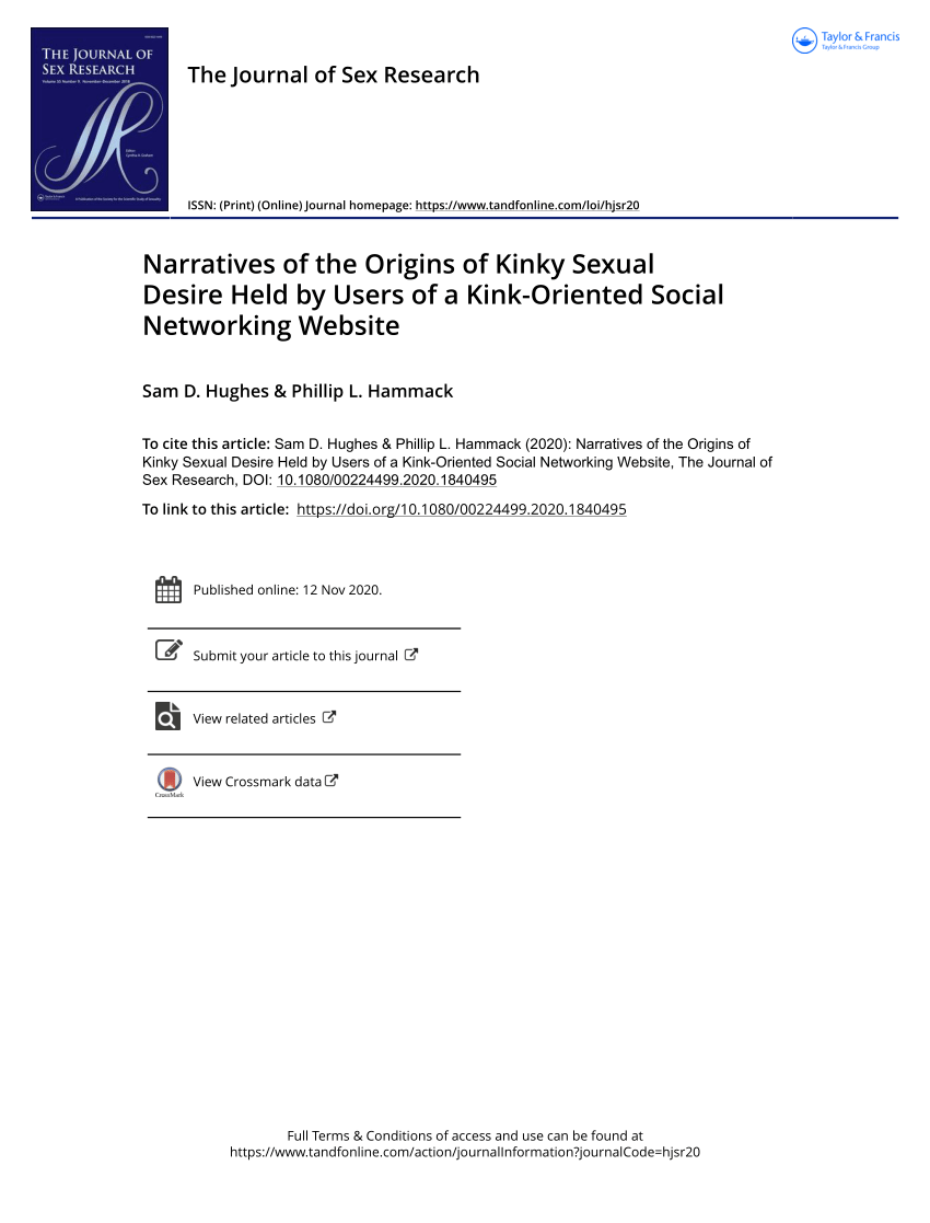 PDF) Narratives of the Origins of Kinky Sexual Desire Held by Users of a Kink-Oriented Social Networking Website