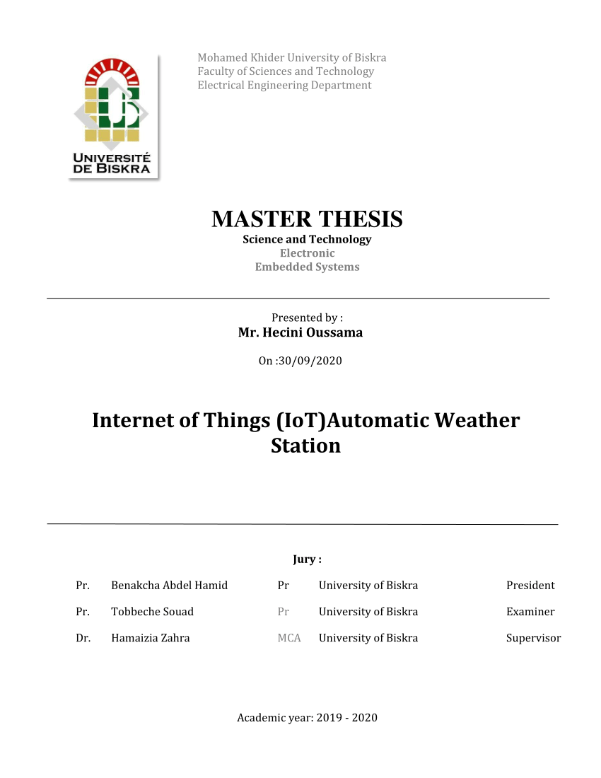 PDF) Internet of Things (IoT)Automatic Weather Station