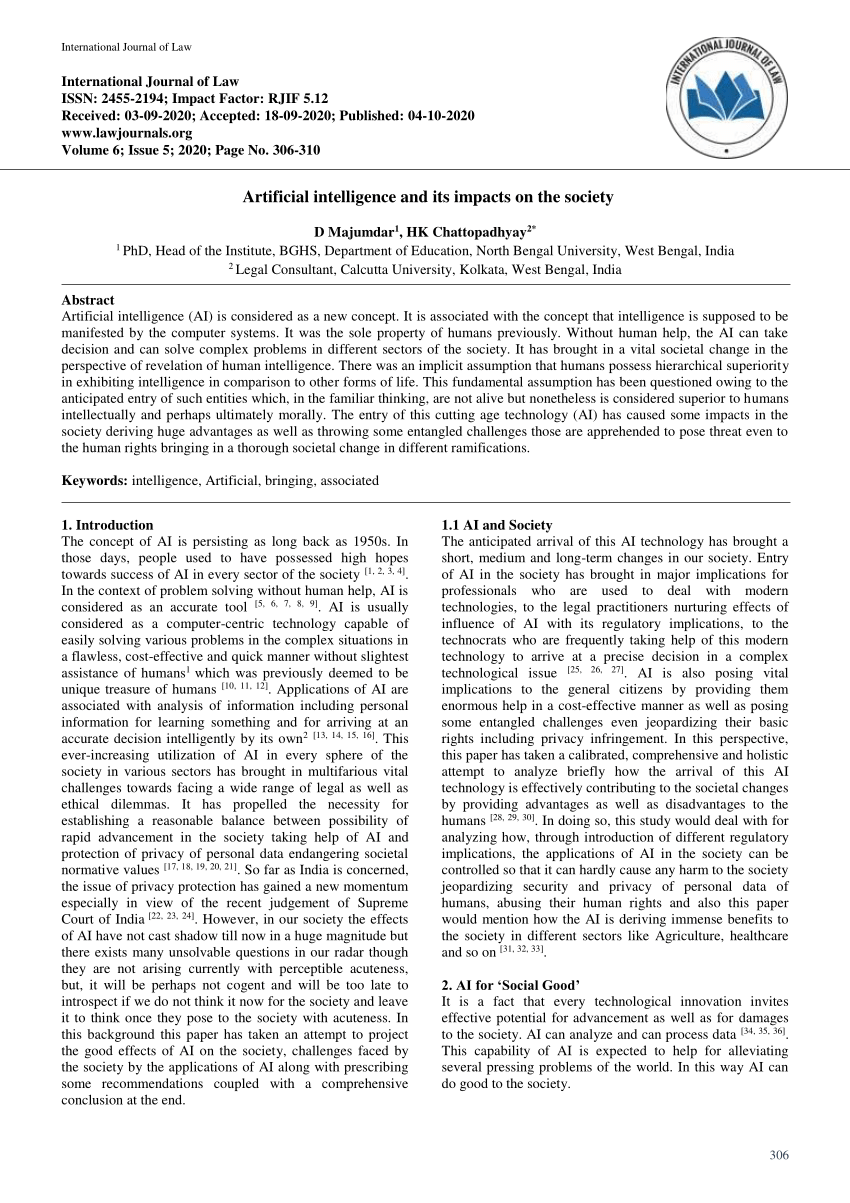 essay on artificial intelligence and its impact