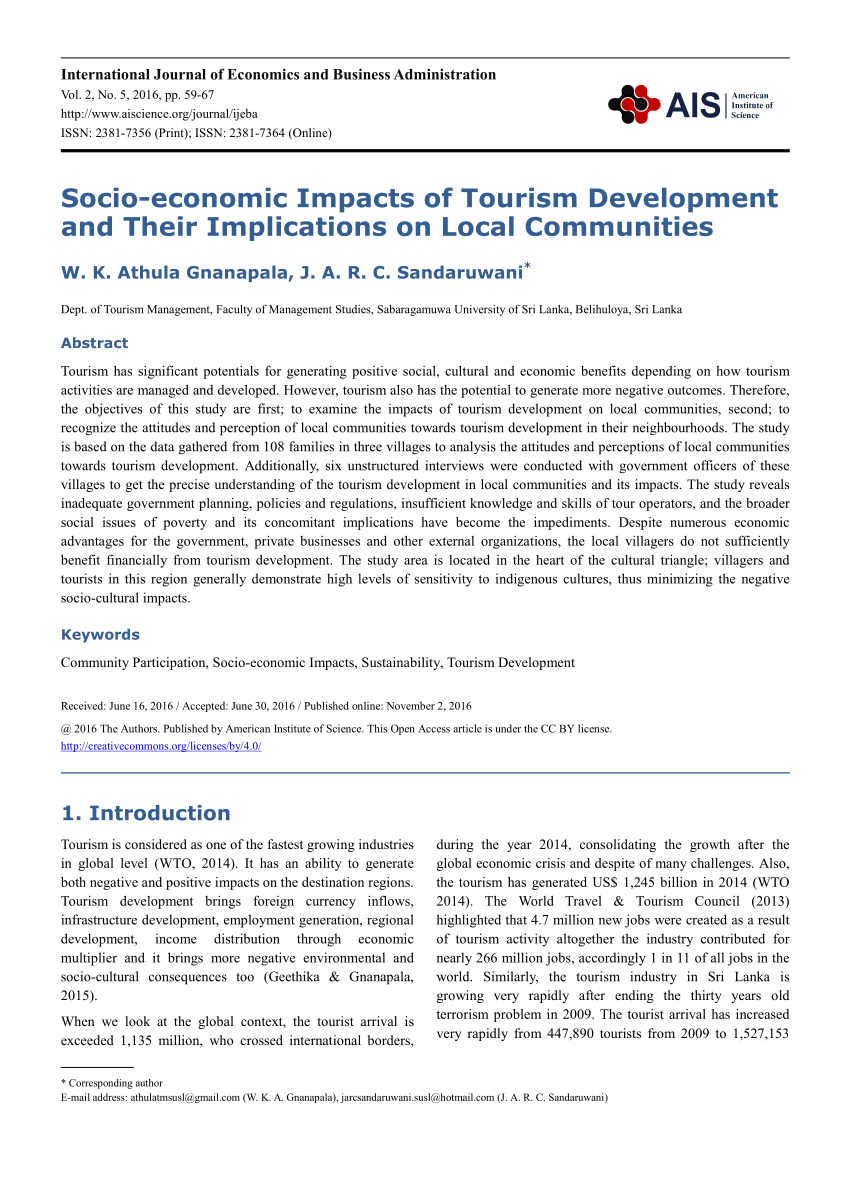 impact of tourism development on local communities