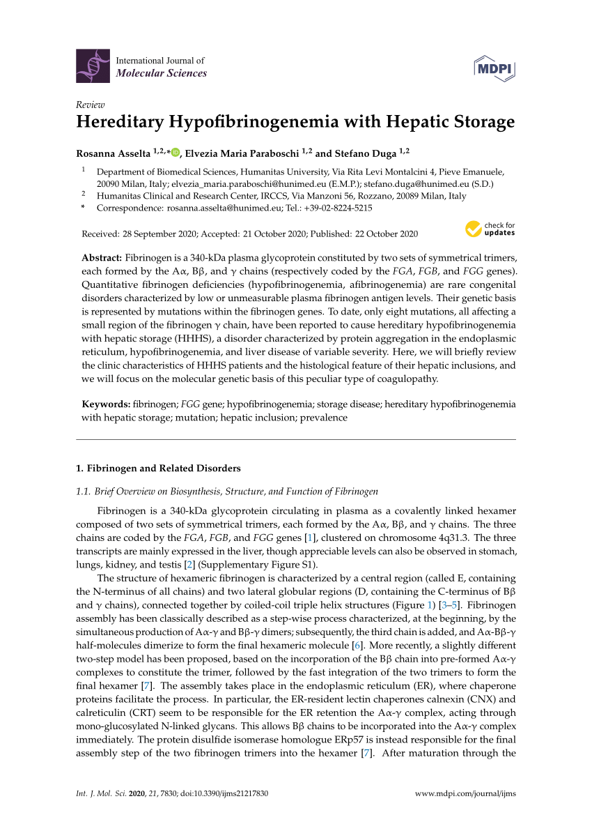 PDF) Hereditary Hypofibrinogenemia with Hepatic Storage