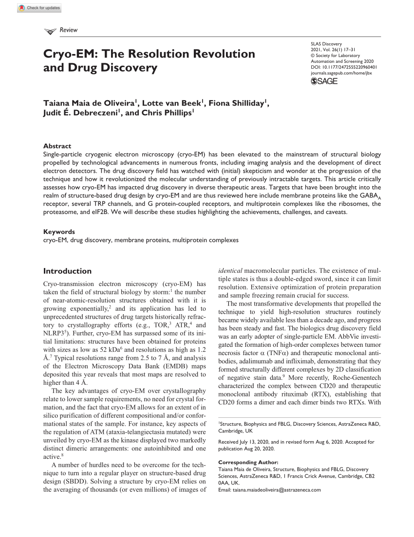 PDF) Cryo-EM: The Resolution Revolution and Drug Discovery