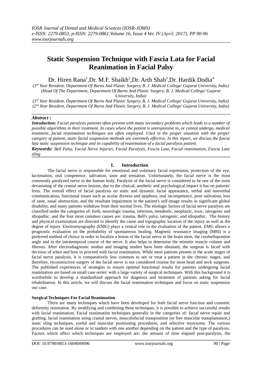 (PDF) Static Suspension Technique with Fascia Lata for Facial