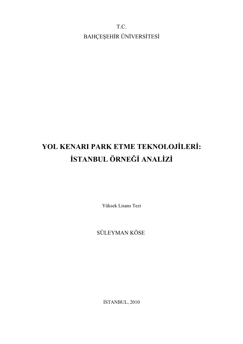 Pdf Yol Kenari Park Etme Teknolojileri Istanbul Ornegi Analizi