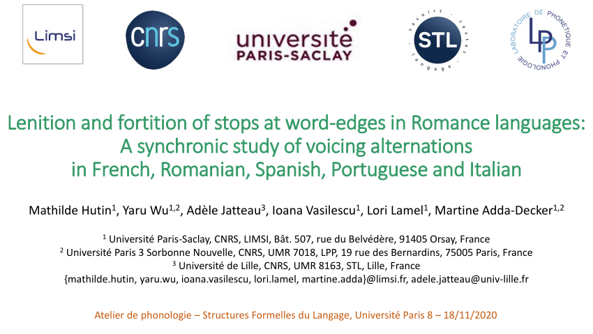 Pdf Lenition And Fortition Of Stops At Word Edges In Romance Languages A Synchronic Study Of Voicing Alternations In French Romanian Spanish Portuguese And Italian