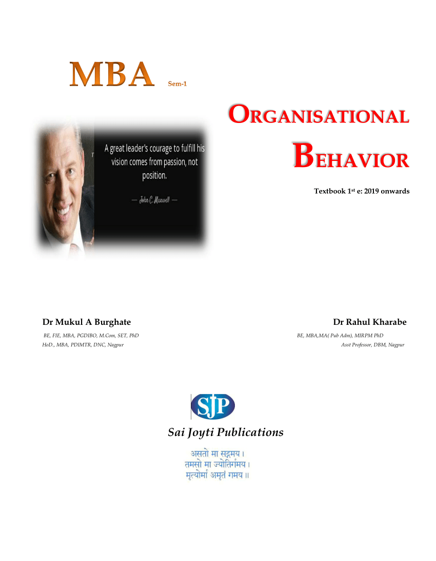 research on organizational behavior pdf