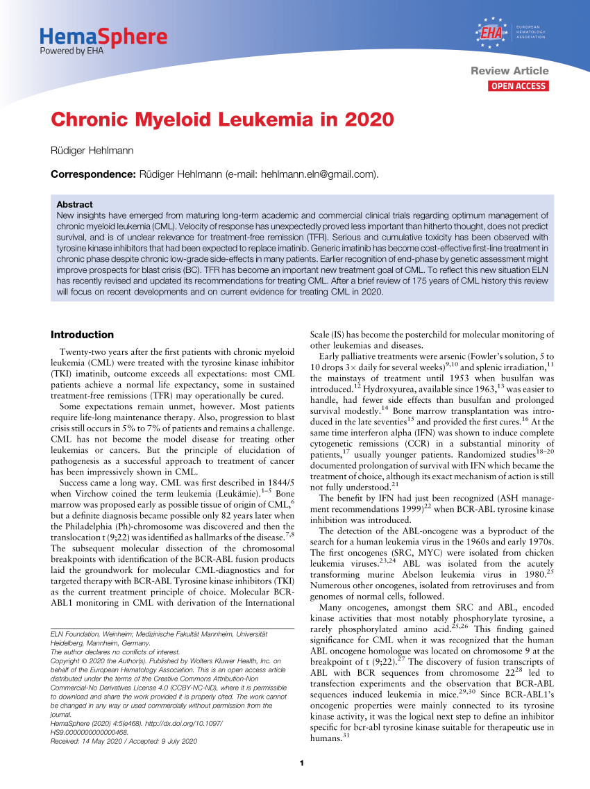 research paper on chronic myeloid leukaemia