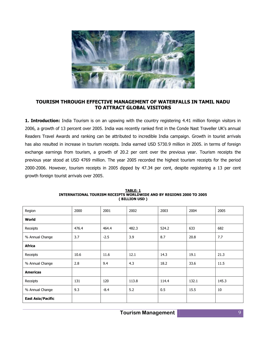 tourism management in tamil nadu