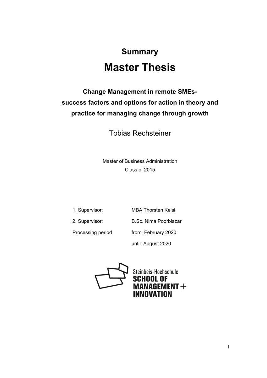 master thesis change management