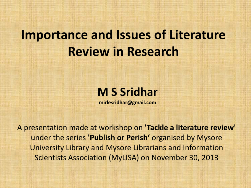 discuss the importance of literature review in research pdf